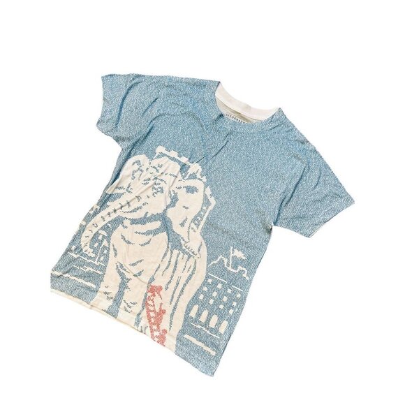 LITOGRAPHS Size Small T-Shirt Elephants Kids Light Blue White - Picture 2 of 7